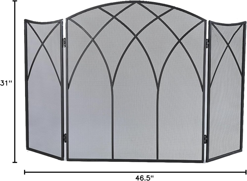 Fireplace Screen with Gothic Design Adds Dramatic Style to Your Hearth Area