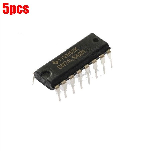 5Pcs 16-Dip 74LS42 SN74LS42N Ti 4-Line Bcd/Dec Decod New Ic ec