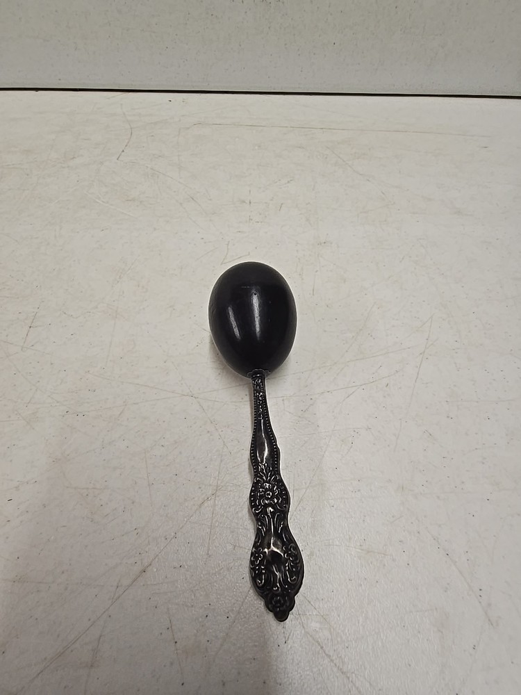 Antique Victorian Sterling Silver Handle Sewing Sock Darning Egg