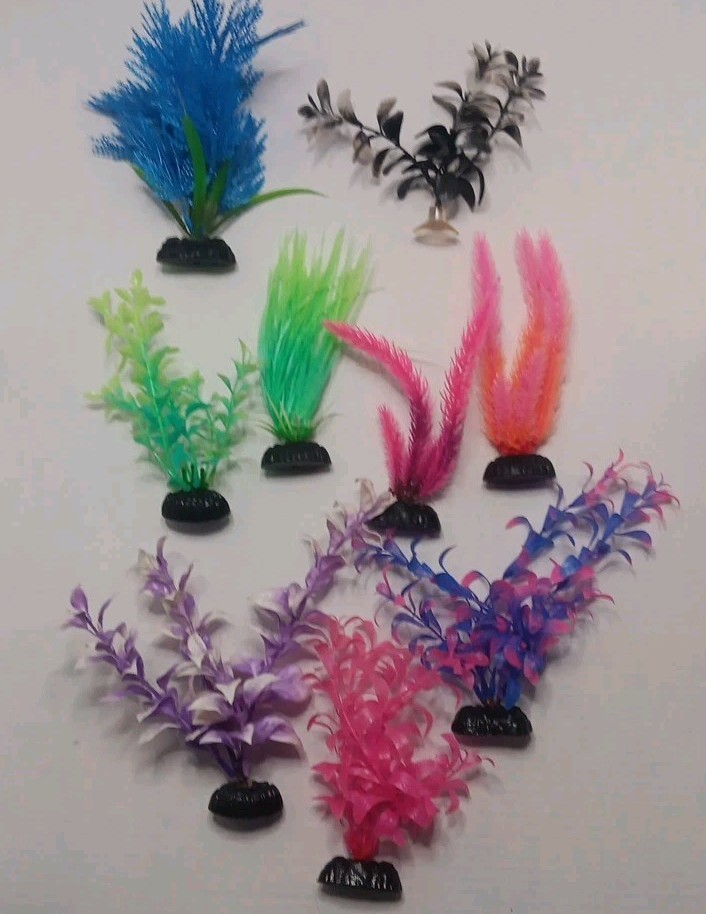Bundle Of 9 Artificial Aquarium Plants