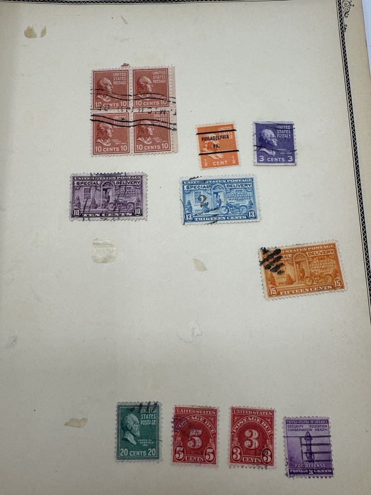 Scott American Album for United States Stamps W/Stamps Amelia Earhart, SIGNED