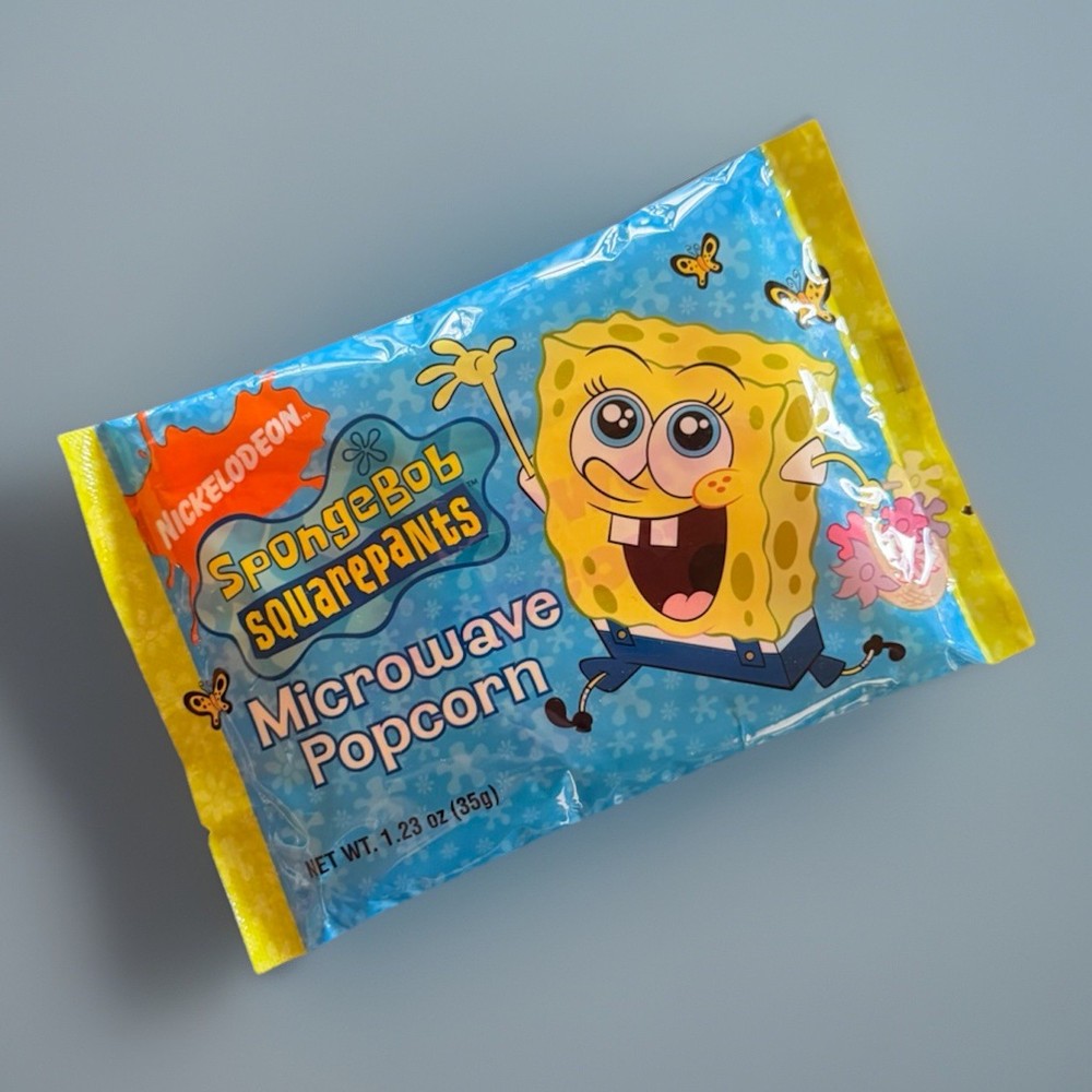 Vintage Nickelodeon Spongebob Squarepants Microwave Popcorn Package Sealed 2006