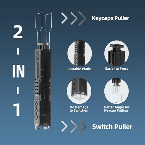 Translucent 2-in-1 Switch Puller Keycap Puller for Hot-Swappable Black
