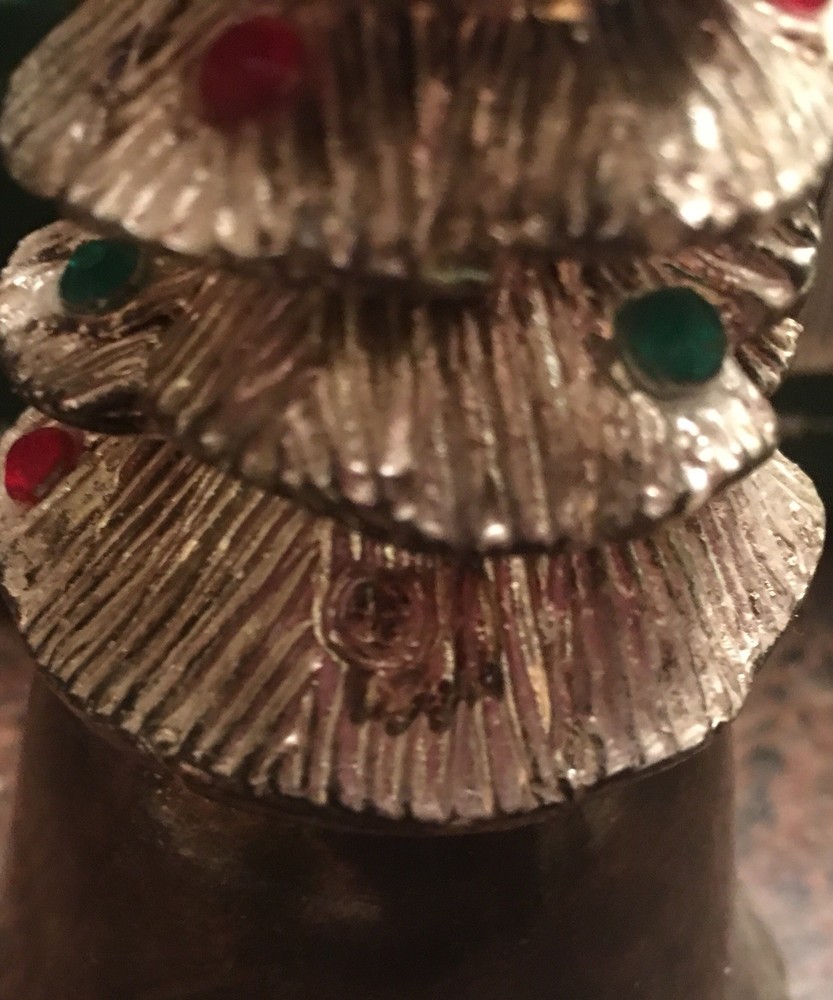 vintage Christmas tree Dinner Bell Silverplate