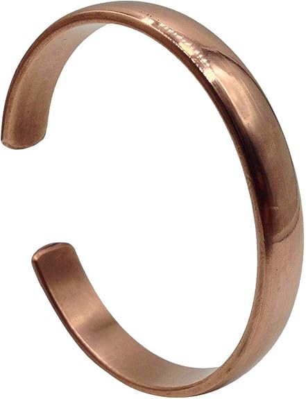 Hand Forged Solid Copper Bracelet Adjustable Cuff Uncoated 7" Wrist