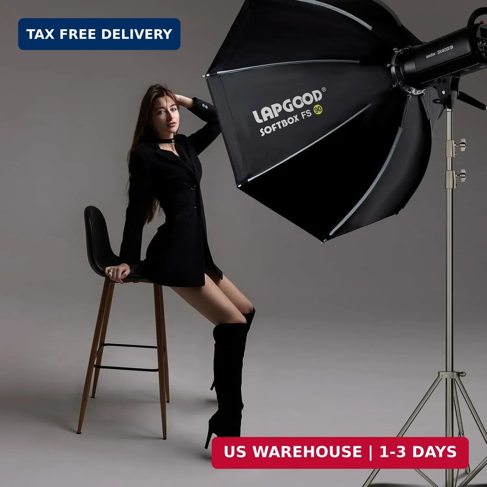 FS90 Softbox 90cm/35.5in Softboxes, Quick Release Foldable Softbox with Honeycom