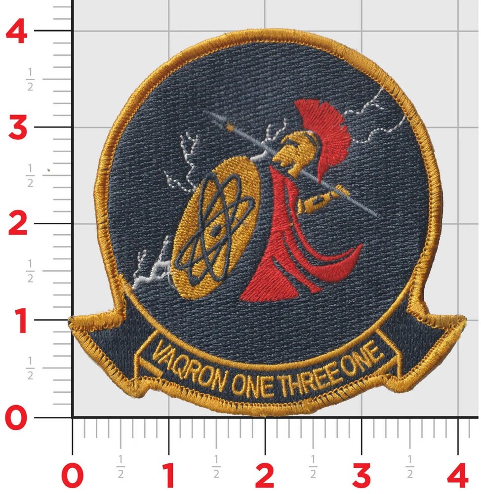 4" NAVY VAQ-131 LANCERS FRIDAY EMBROIDERED HOOK & LOOP  PATCH