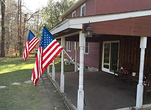 Flag Pole Holder 1'' Two-Position Iron Cast Rust Free Mounting Bracket for House