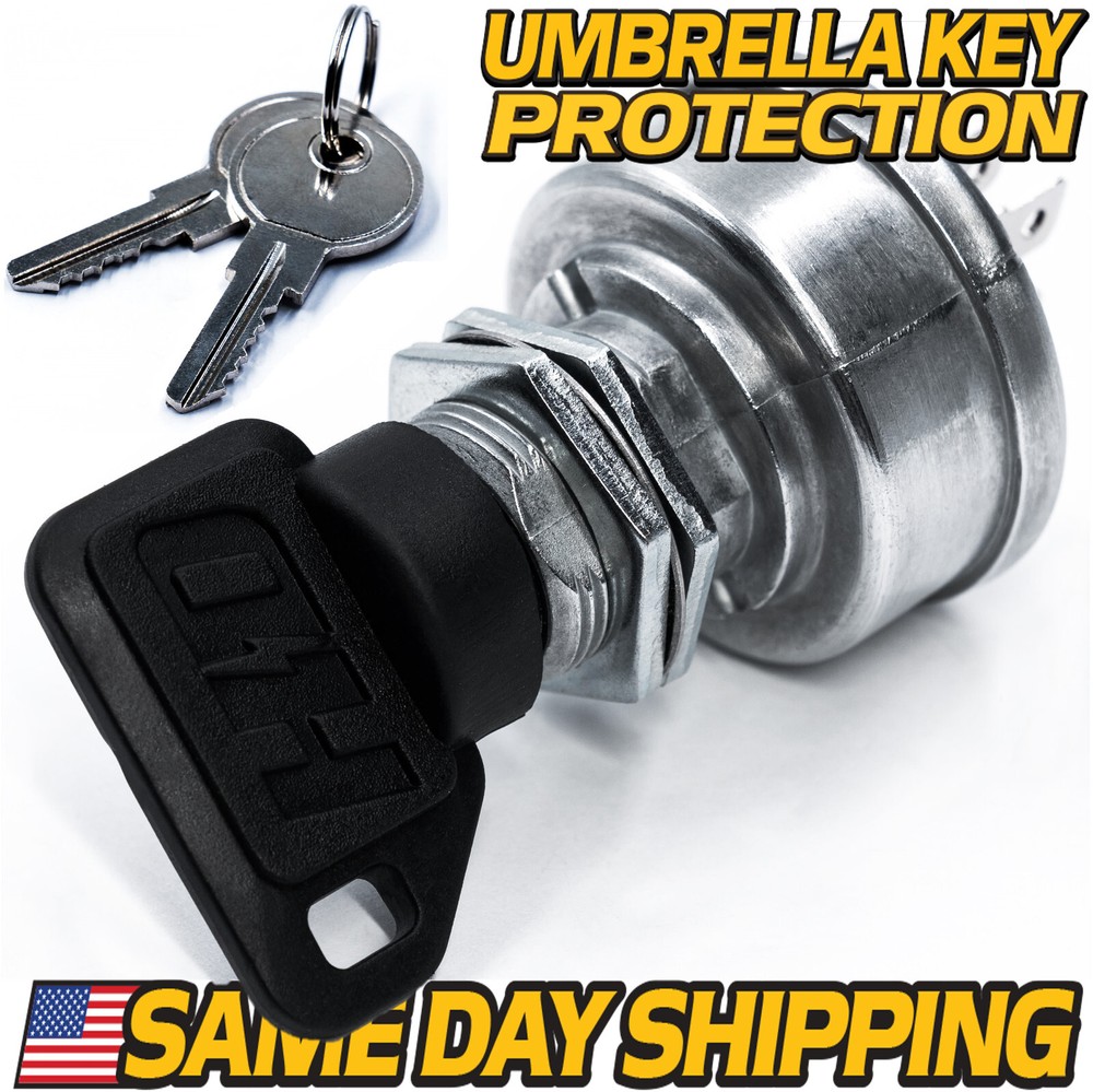 Ignition Key Switch For John Deere TCA22740 - TCA15075 w/ DUST SHIELD KEY
