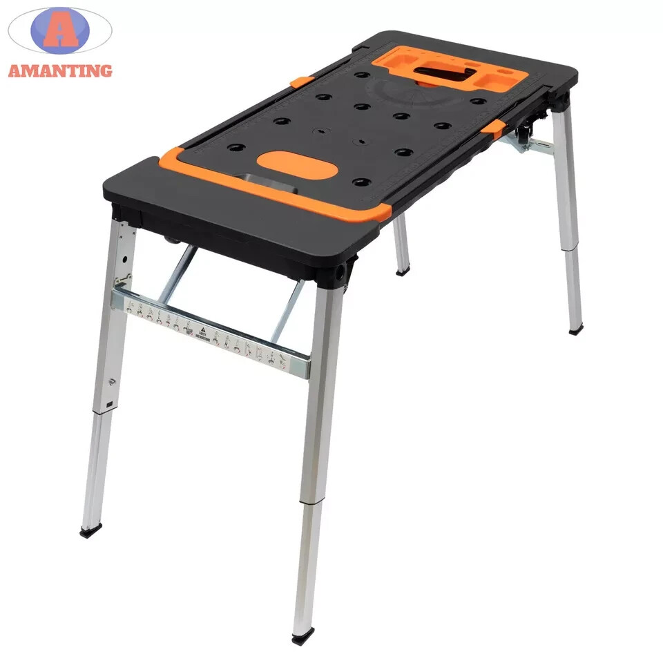 Workbench Folding Sawhorse Work Table Load Capacity 550LBS Max 7-IN-1 Workbench