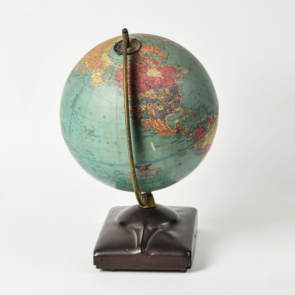 Vintage Replogle 10" Reference Globe Mid Century Atomic Style