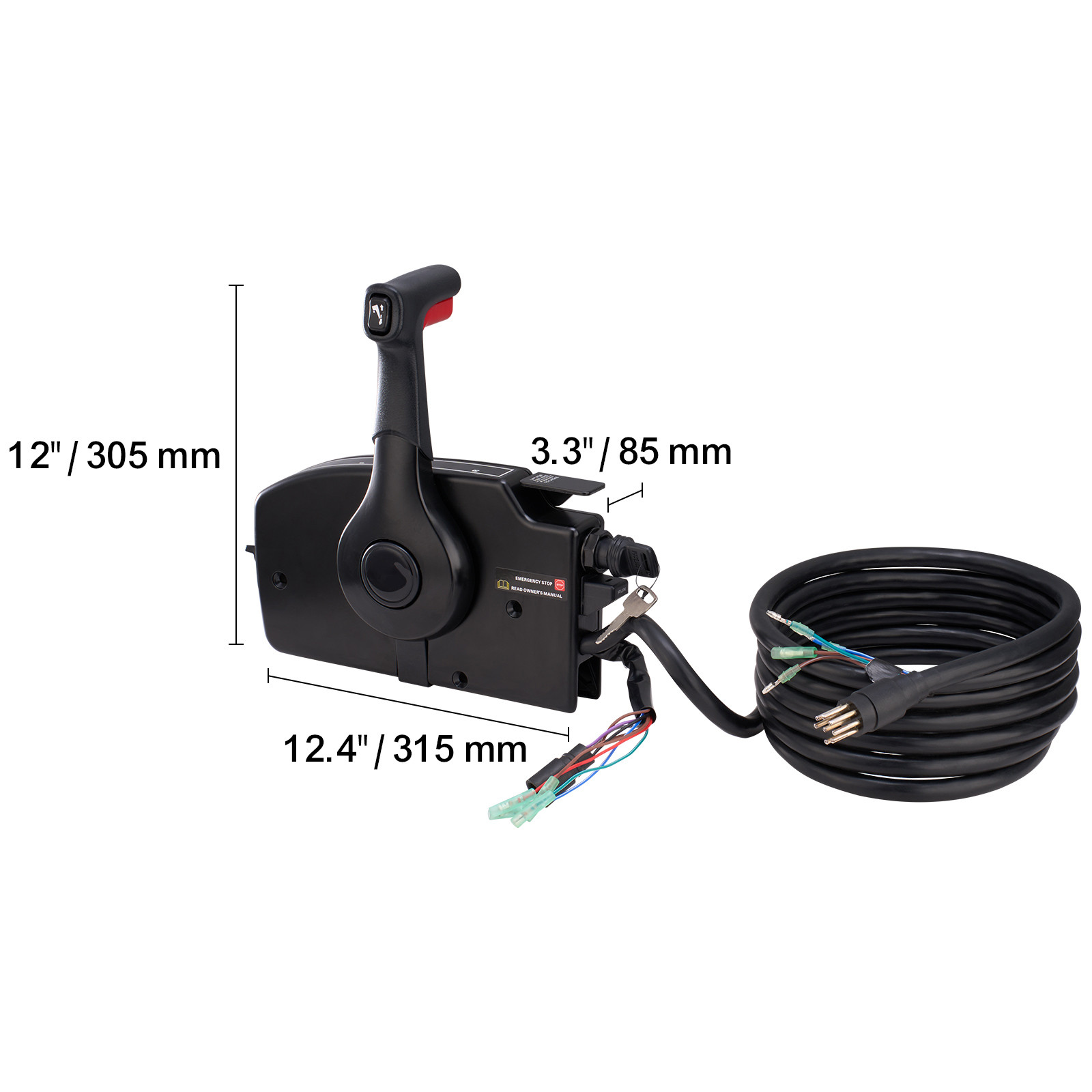 Outboard Throttle Remote Control Box Side-Mounted for Mercury PT 2-Stroke