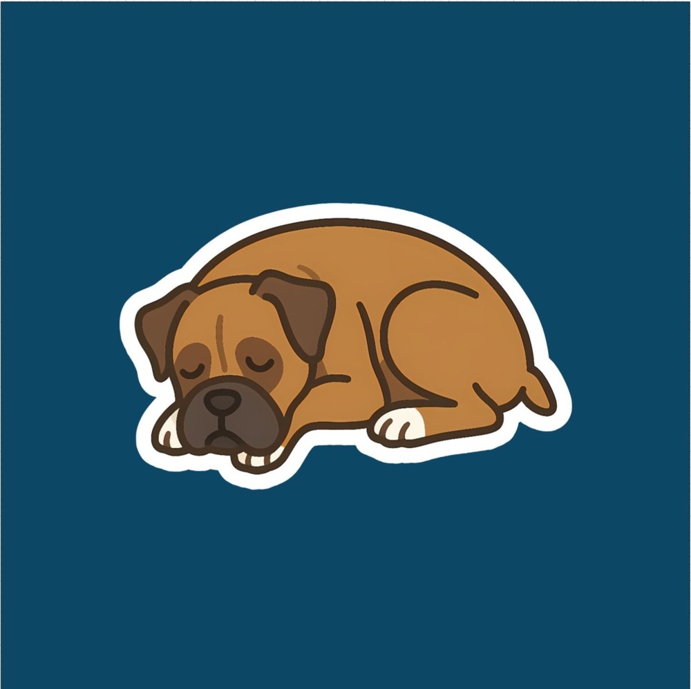 Boxer Sleeping Sticker