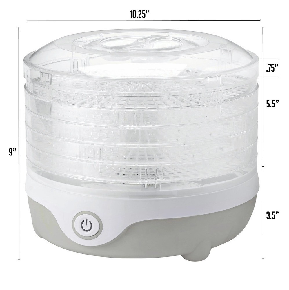 Food Dehydrator Machine with 5 Stackable Clear Trays and Drying Space