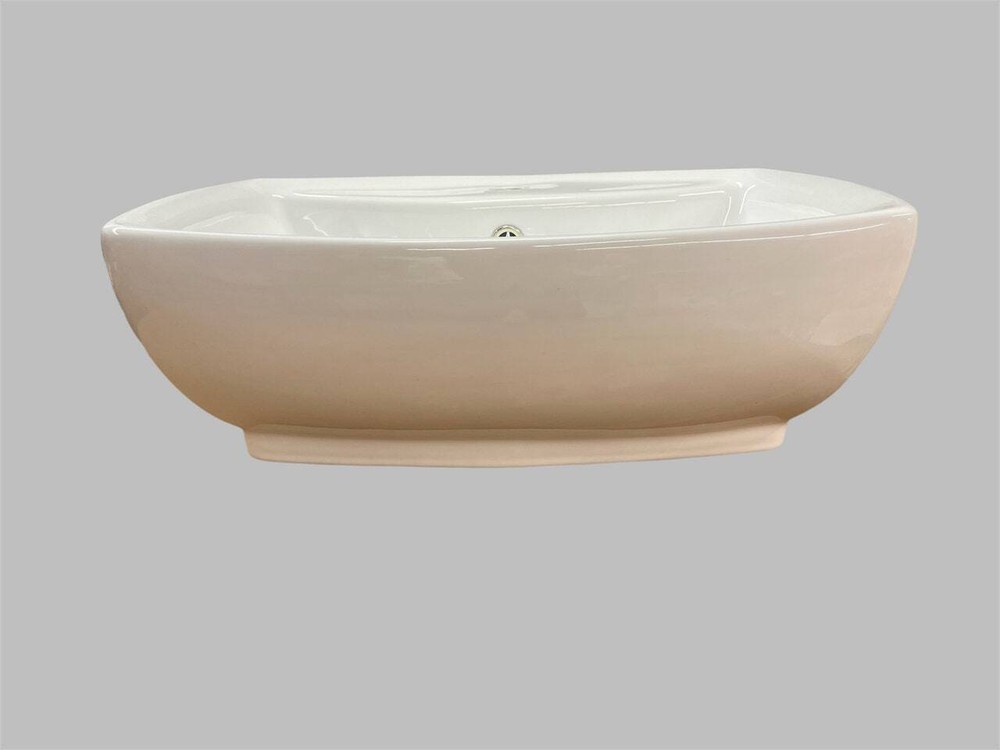 21" White Ceramic Rectangular Vessel Above Counter Sink with overflow