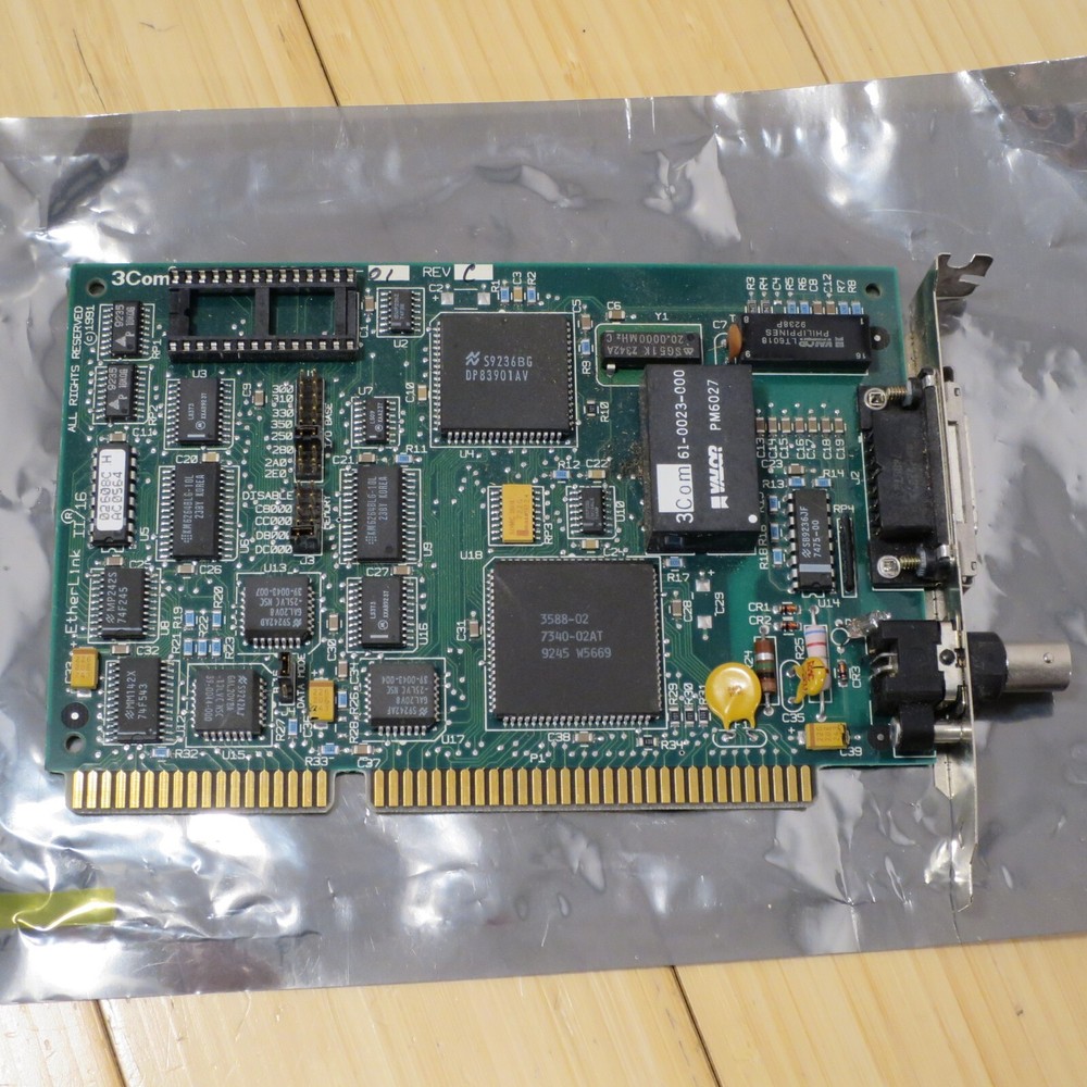 Vintage 3Com Etherlink II/16 ISA Network Card - ASSY 8772-01 REV C (Untested)