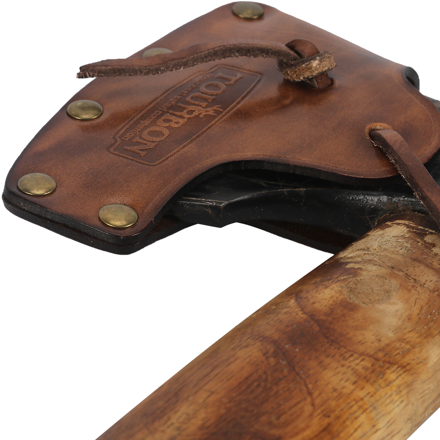 TOURBON Vintage Leather Axe Holster Hatchet Lanyard Blade Sheath Protect Cover
