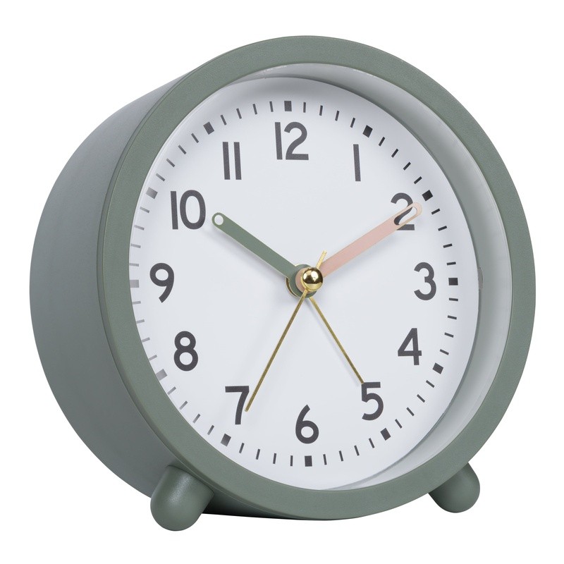 Analog Alarm Clock Battery Powered Snooze Function Quartz Movement W/ Backlight