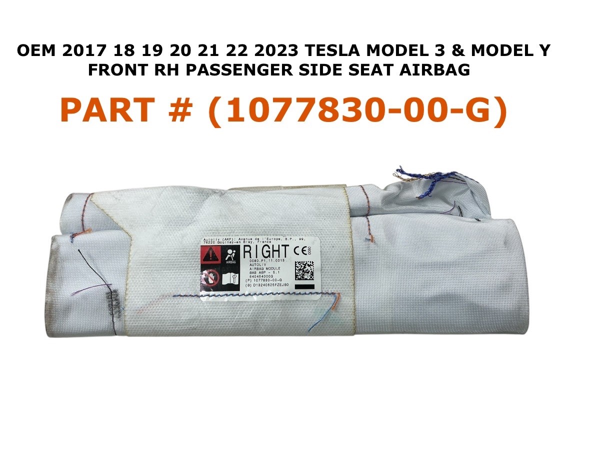 2017 18 19 20 21 22 2023 Tesla Model 3 Y right side seat airbag 1077830-00-G