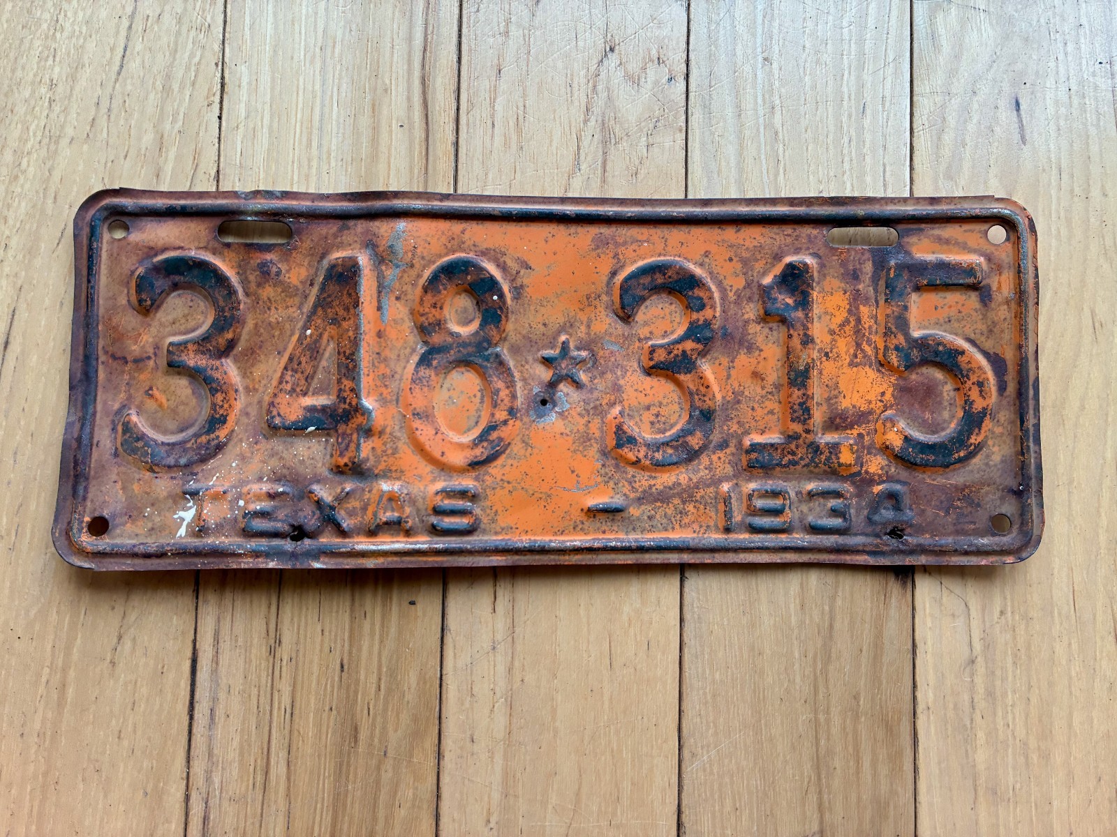1934 Texas License Plate