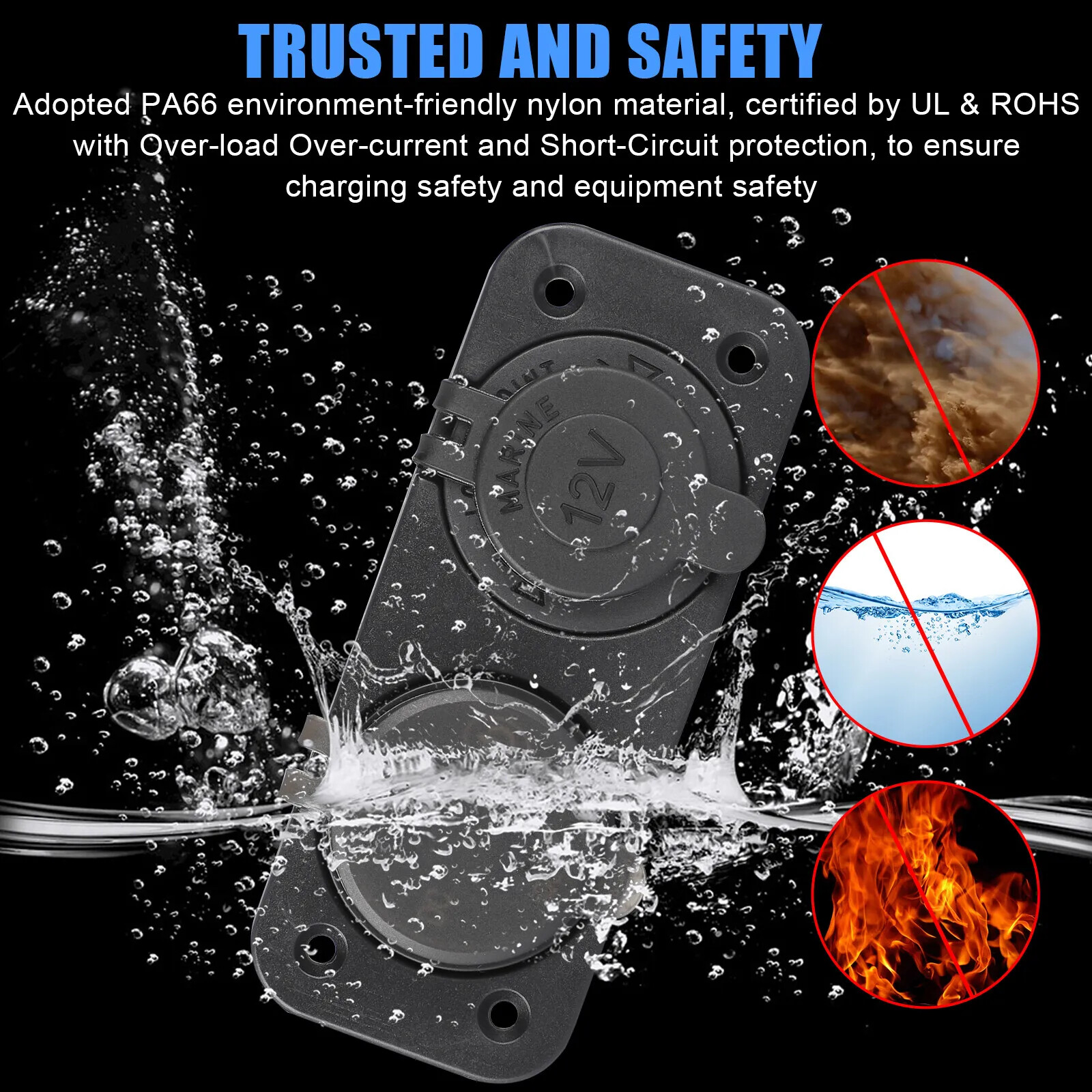 QC3.0 Dual USB Car Charger Cigarette Lighter Socket Power Adapter Outlet 12-24V