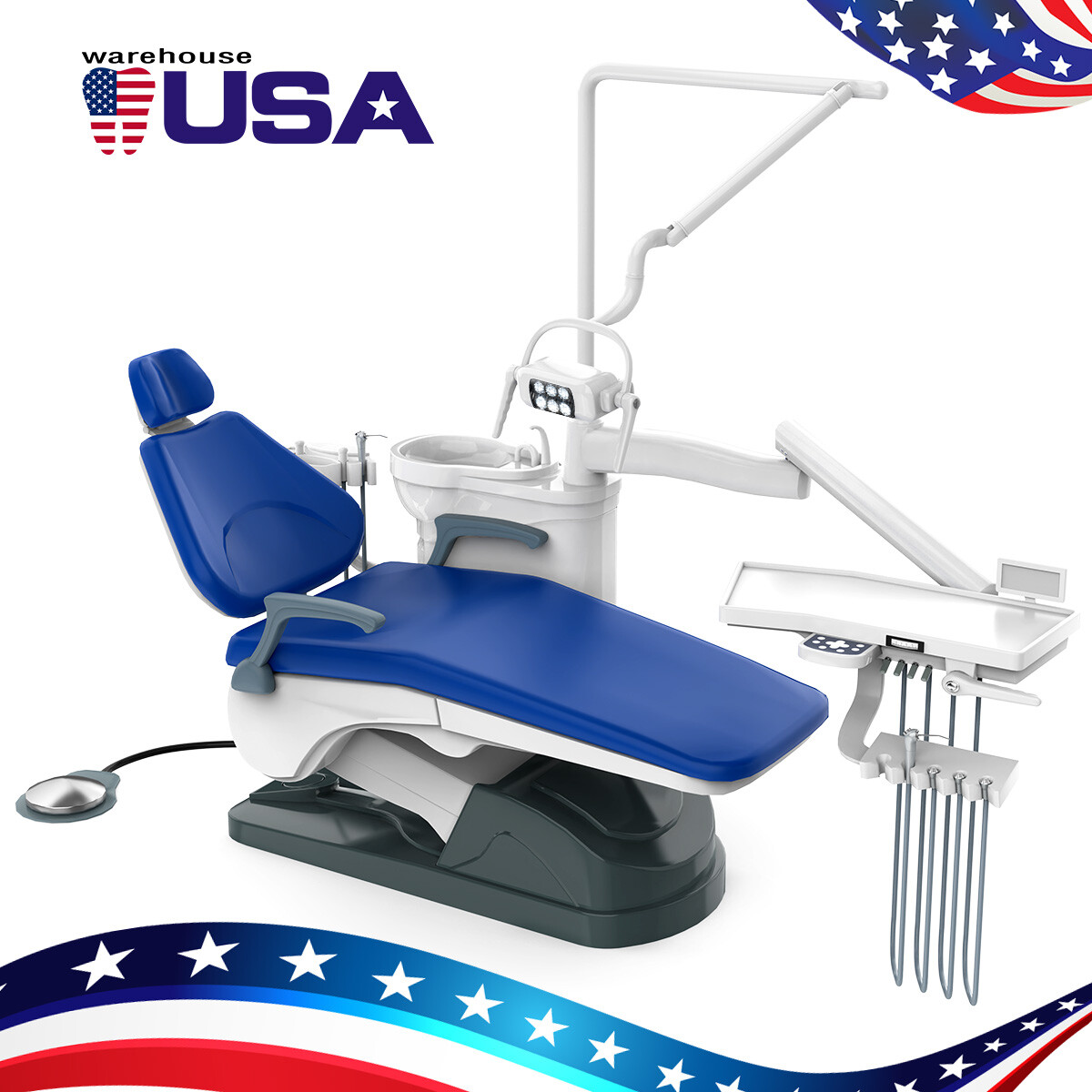 Dental Unit Chair Computer Controlled DC Motor PU Hard Leather+Doctor's Stoo FDA