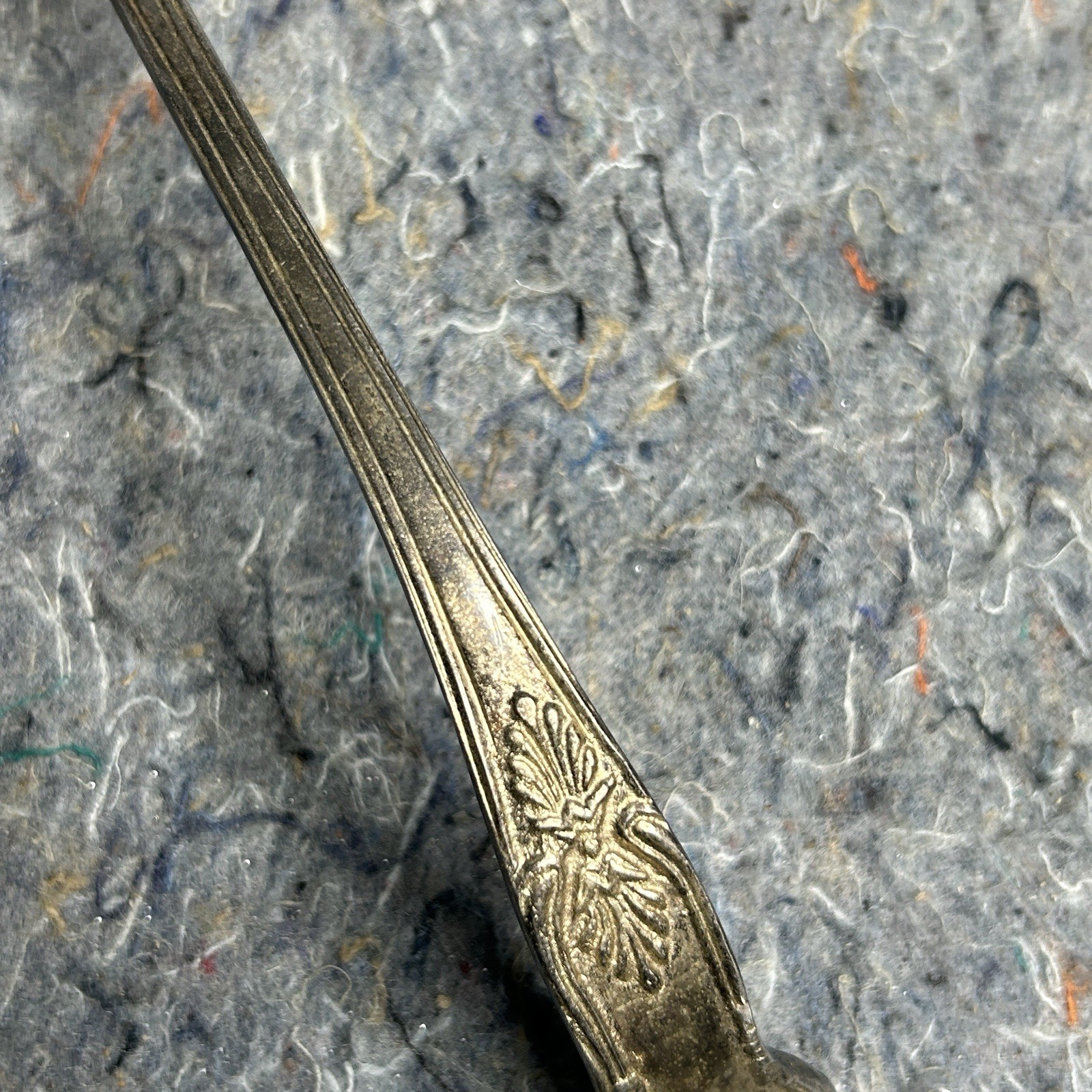 Vintage Ornate Soup Ladle Floral Pattern Silverplate Serving Spoon