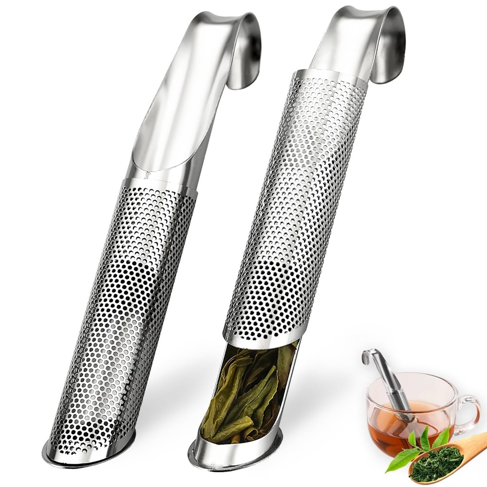 2 Pack Tea Infusers, Extra Fine Mesh Strainer for Loose standard, Silver