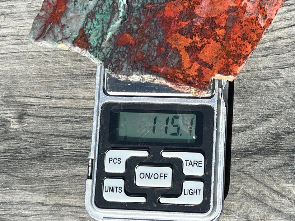 Sonora Sunrise Sunset Chrysocolla Cuprite 4.25"x2.5" Lapidary Rough Slab S2