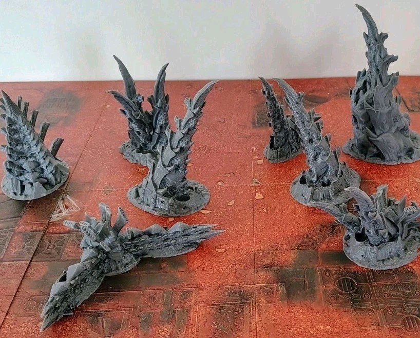 Tabletop Terrain - Large Bulk Alien Lot - for Warhammer 40K/Kill Team 8 Pieces