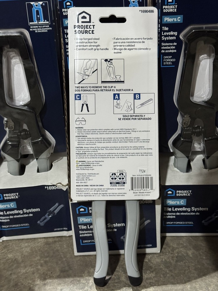 Project Source Tile Leveling System Pliers C Drop Forged Steel – NEW!!!