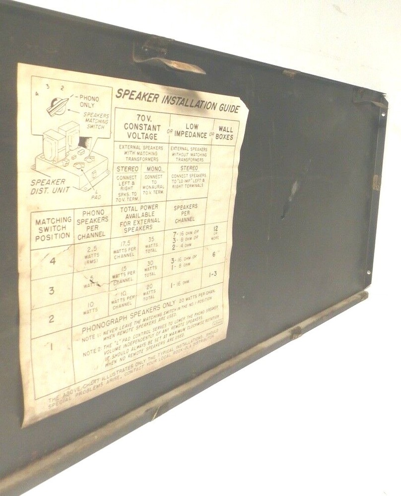 ROCKOLA 437 JUKEBOX  part:  BACK ACCESS PANEL