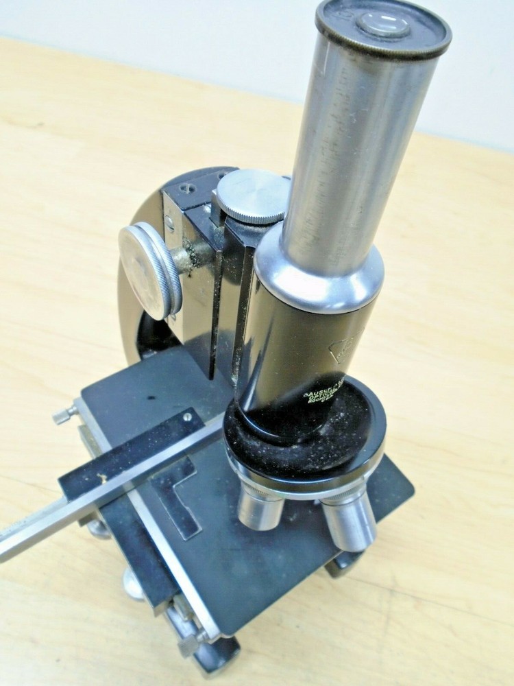 Bausch & Lomb 4 Lens MICROSCOPE w/Mirror+Control Knobs ZD1911 VG+Deal!