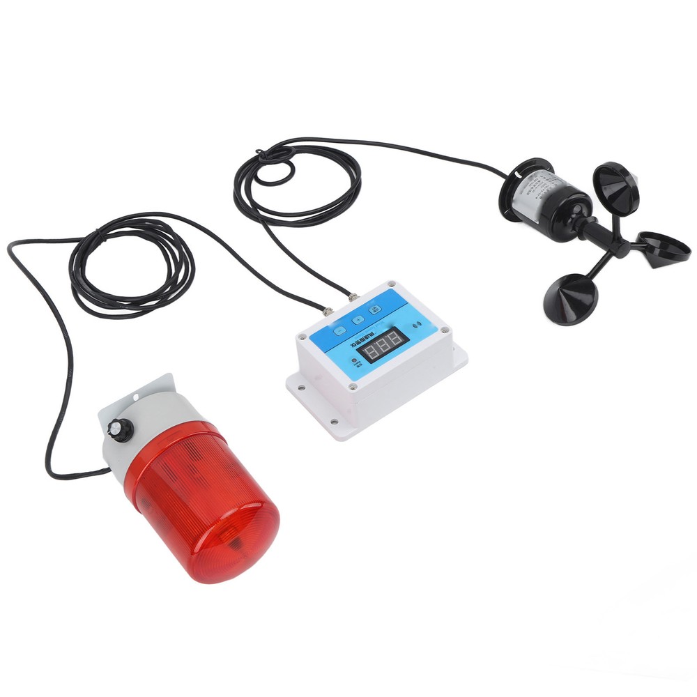 Tower Crane Wind Speed Meter with Alert Light, Wall Mount Wind Anemometer MG