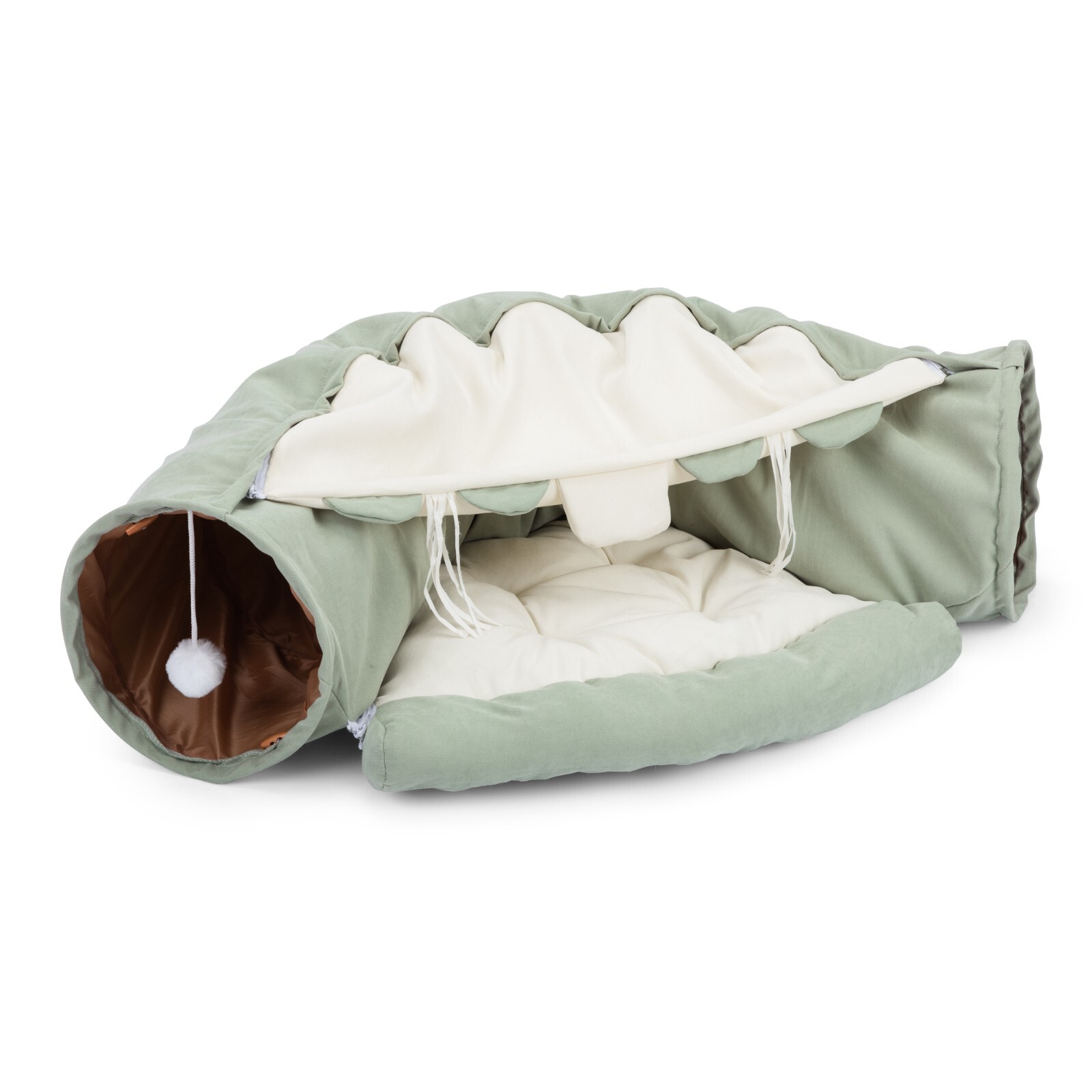 COZIWOW Cat Tunnel Bed 2-in-1 Cat Tunnel for Indoor Cats Collapsible Cat Cave