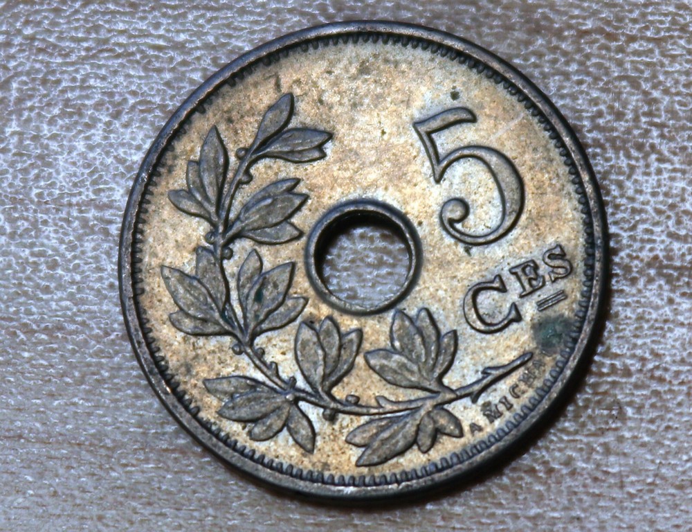 1907 Belgium 5 Centimes French text