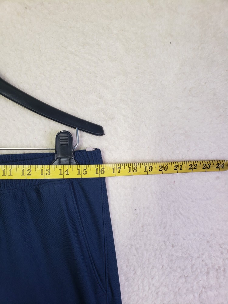 Under Armour Men Pants Large Blue 100% Polyester Drawstring Ankle Zip Activewear