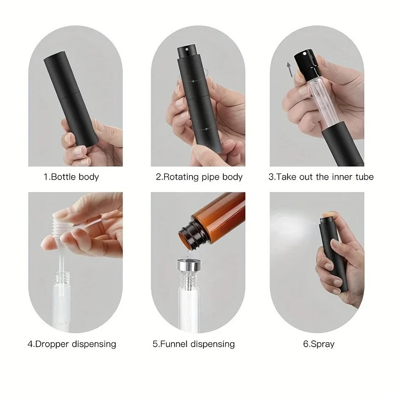 1pc 10ml Refillable Travel Perfume Spray Bottle Mini Cologne Atomizer - NEW