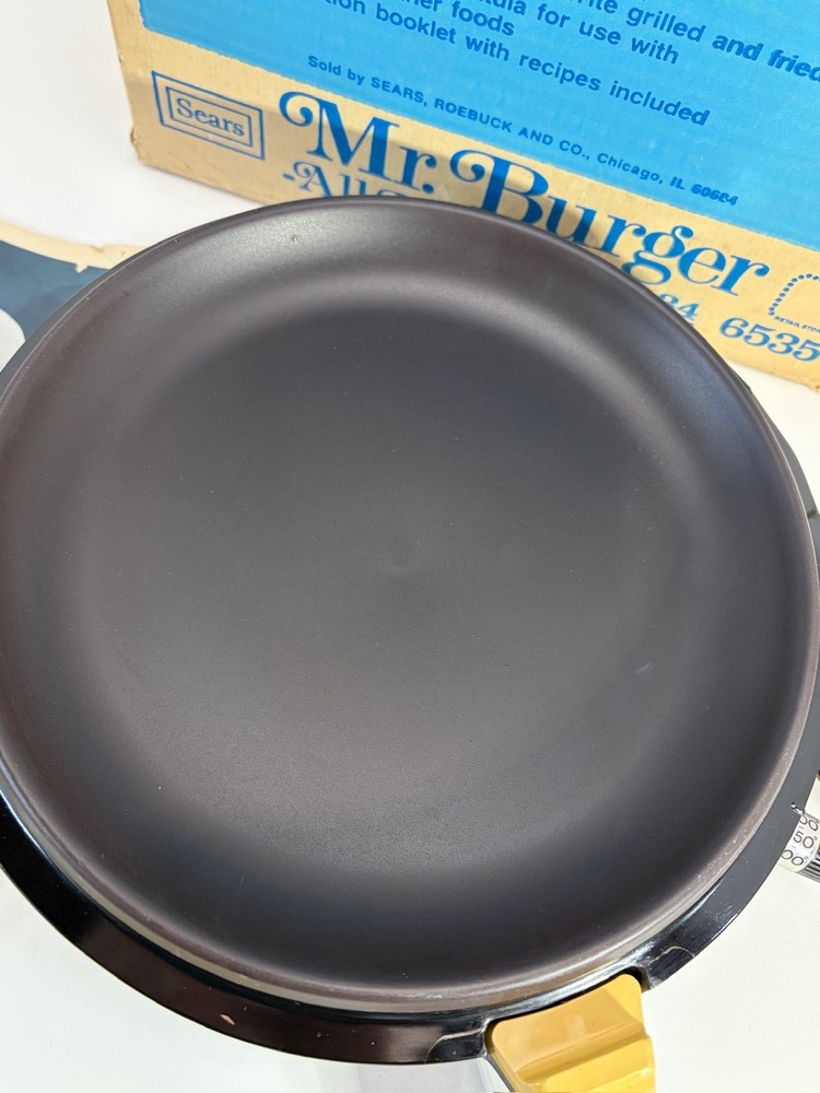 Vintage Sears Mr. Burger * All Temperature Griddle. Box, Knife, Instructions