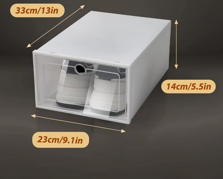 24PCS Foldable Flip Shoe Boxes Set Shoe Rack Stackable Storage Container Plastic