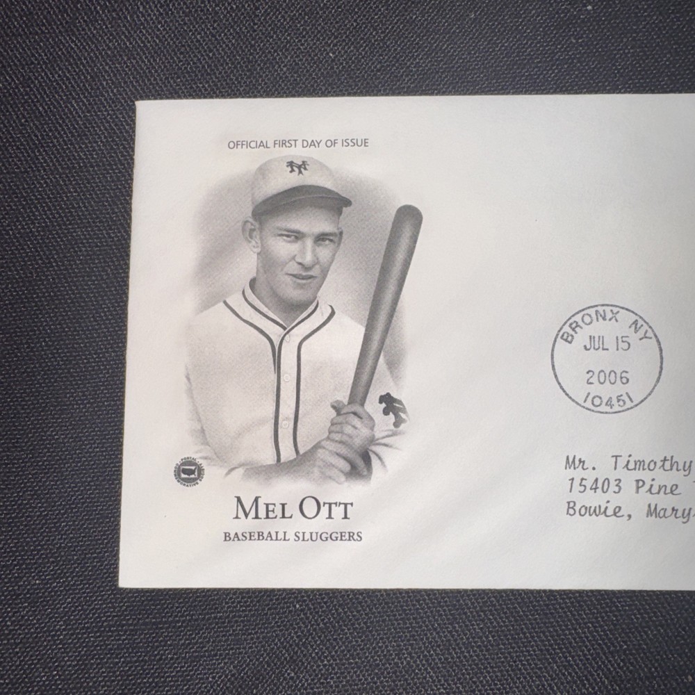 MEL OTT BASEBALL SLUGGER 2006 PCS CACHET FDC