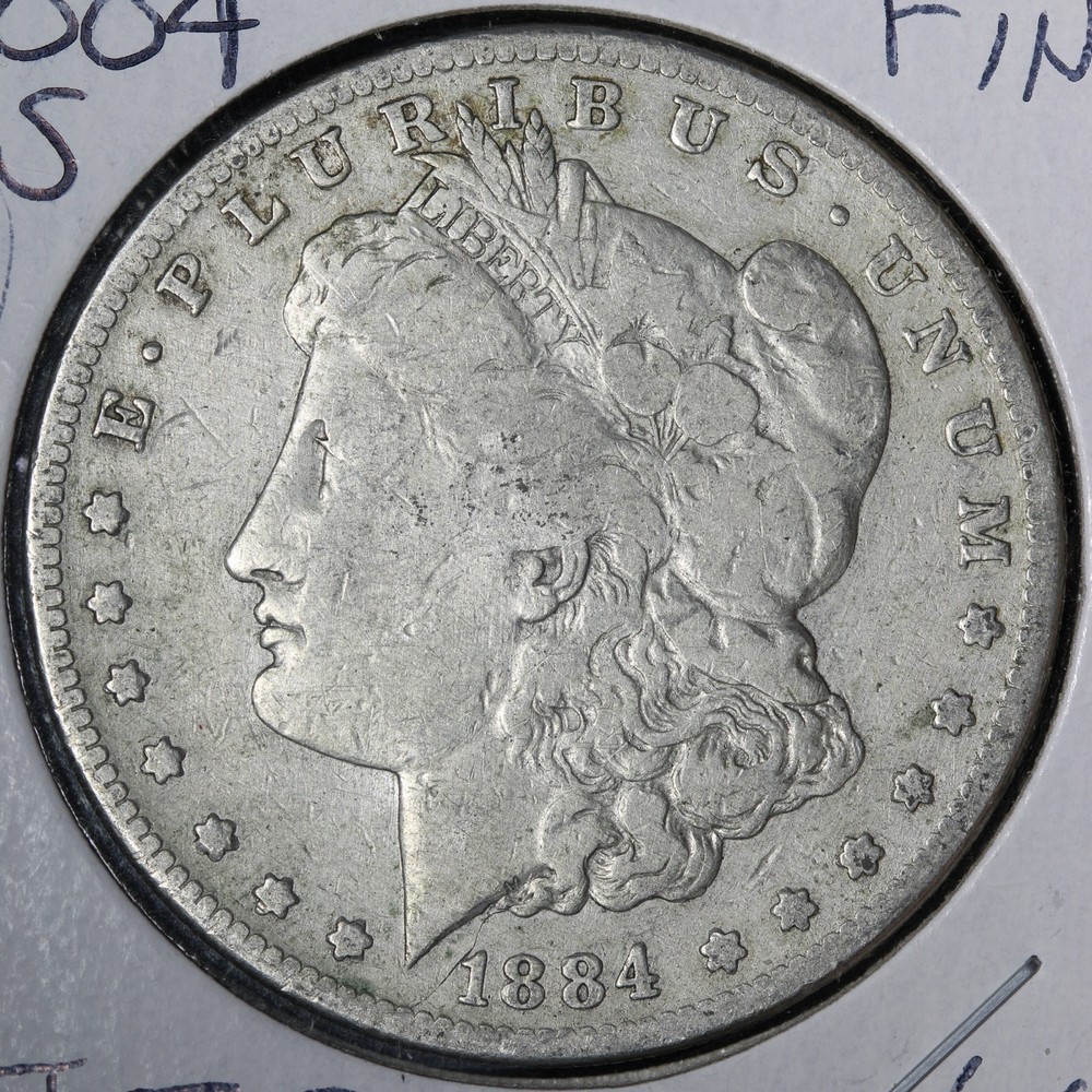 1884-S Morgan Silver Dollar FINE E216 KTEE
