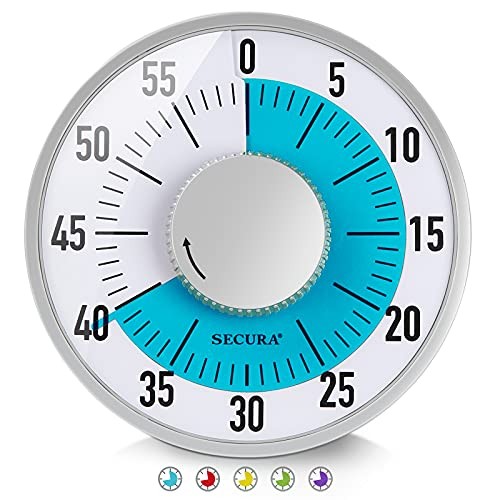 60-Minute Visual Timer 6-Inch Mechanical Countdown Timers for Teaching, Blue