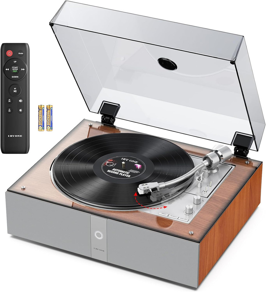 Fully Automatic Vinyl Turntable with Remote, Built-in Speakers & Preamp
