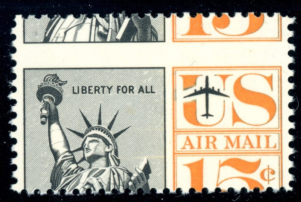 EFO C63 HORIZONTAL MISPERF CUTS THRU LIBERTY AND 15c