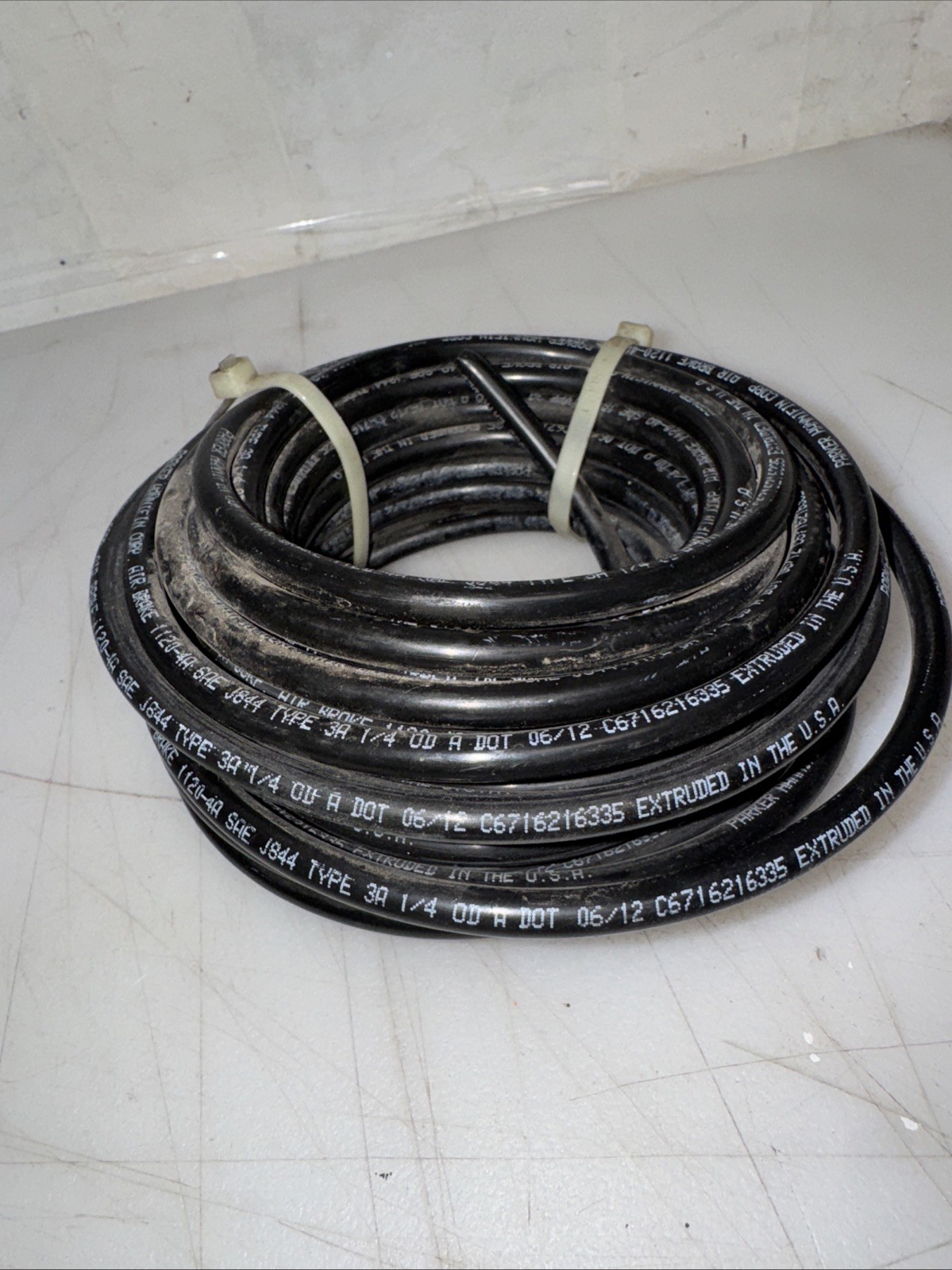 25 FT 1/4" OD DOT Parker Hannifin 1120-4a Sae J844 Type 3a Nylon Air Line USA