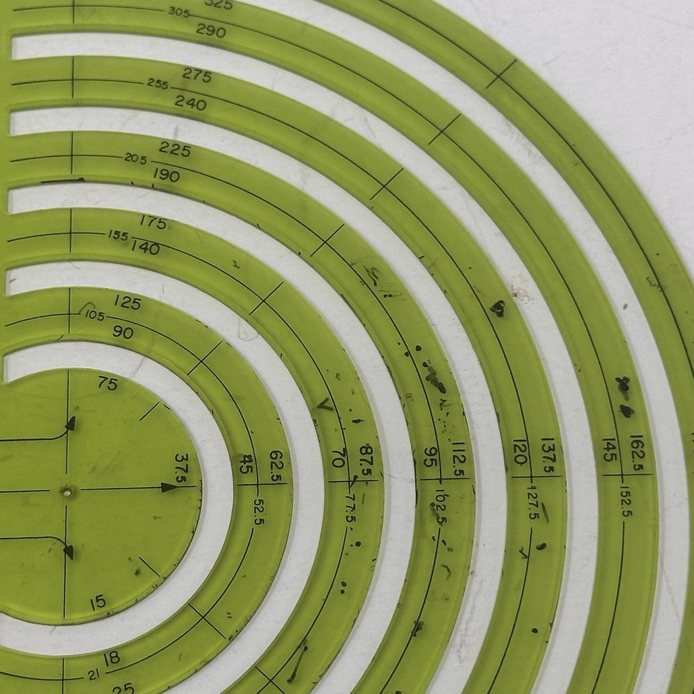 Rapidesign R-127 Civil Engineers Radius Guide Template Drafting Tool VG