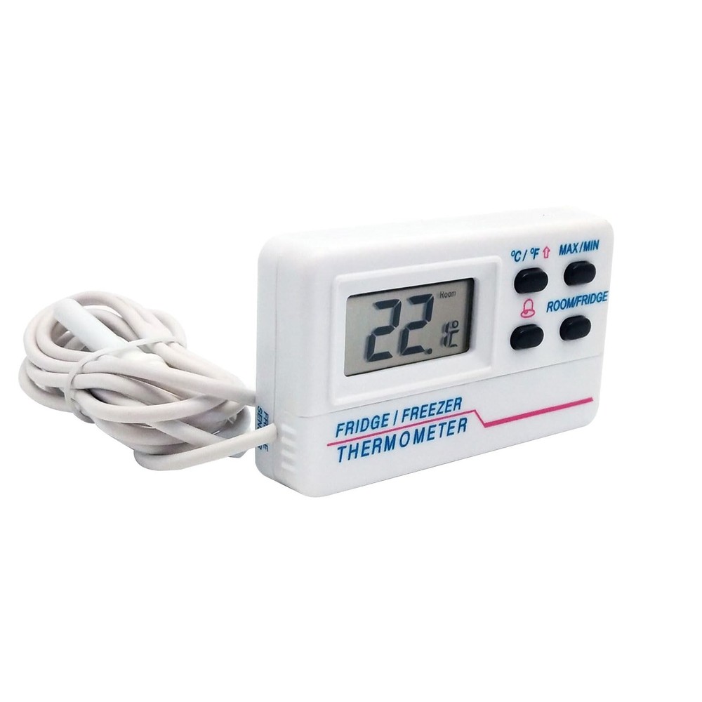 LCD Fridge Freezer Thermometer Digital Refrigerator Thermometer with 2 Sensor...