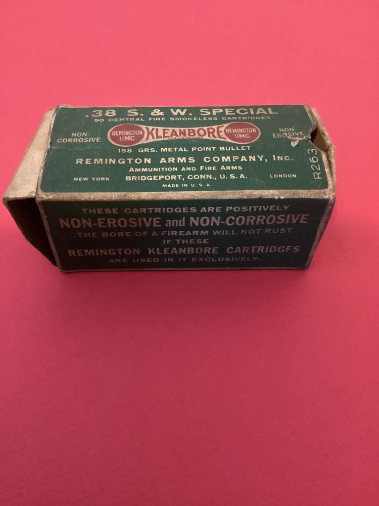 EMPTY Ammo Box REMINGTON KLEANBORE .38
