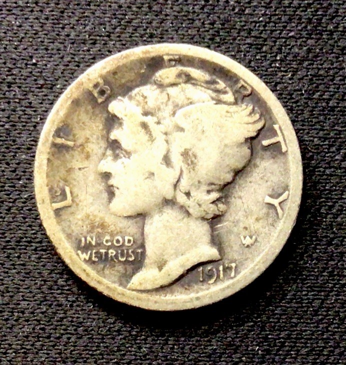 1917 Mercury Silver Dime VG! ENN Coins